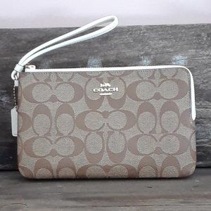 Coach Signature Double Zip Wristlet